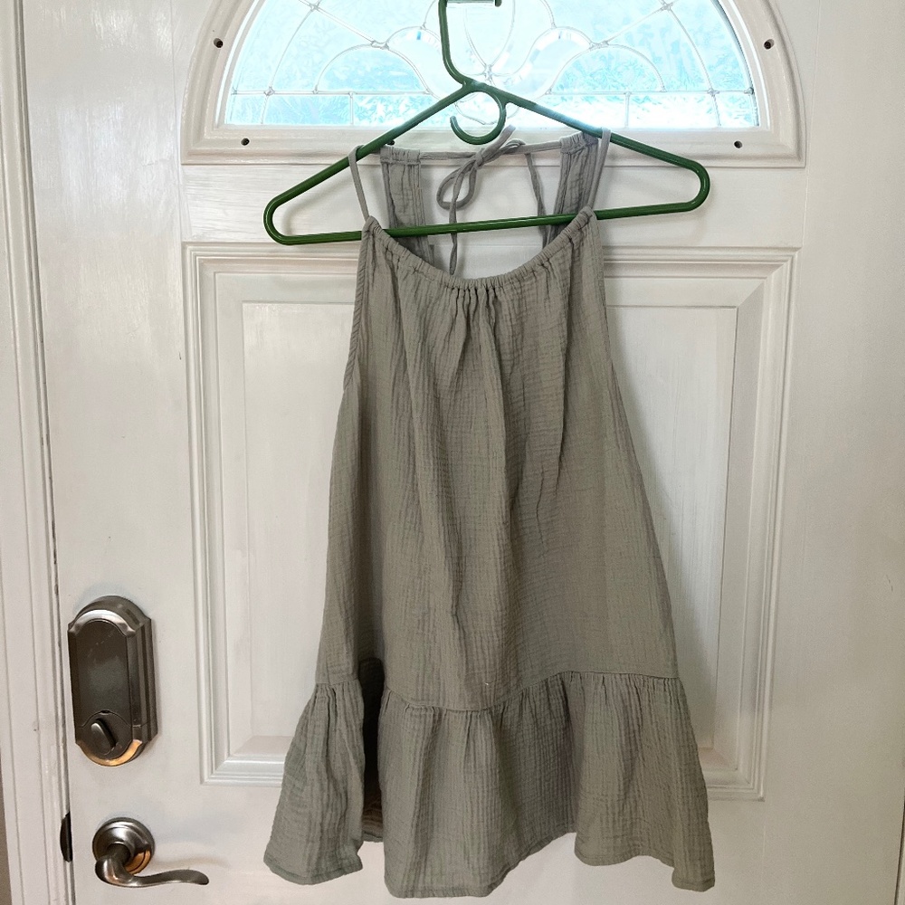 Green mini dress